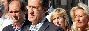 Rafael Louz&aacute;n e Corina Porro, presidente e vicepresidenta da Deputaci&oacute;n de Pontevedra, &aacute; beira do l&iacute;der do PPdeG