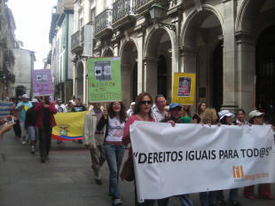 Imaxe dunha das manifestaci&oacute;ns do Foro Galego de Inmigraci&oacute;n