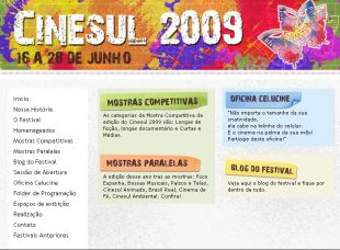 Imaxe da web do festival: www.cinesul.com.br