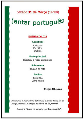 Cartel do Jantar Português