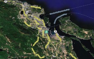 Nanaimo, tal e como se ve en Google Maps