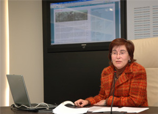 Helena Veiguela, directora xeral de Promoci&oacute;n Industrial e da Sociedade da Informaci&oacute;n, no acto de presentaci&oacute;n