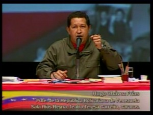 Ch&aacute;vez no momento do anuncio