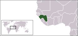 Situaci&oacute;n de Guinea no continente africano