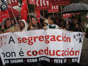 Imaxe da protesta celebrada este m&eacute;rcores