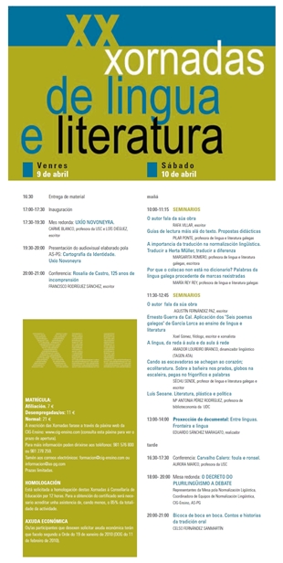 Poden consultar o programa ao p&eacute; da noticia