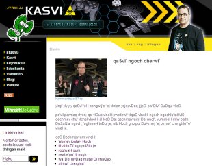 Páxina de Kasvi en klingon