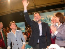 Mariano Rajoy, este domingo na localidade espa&ntilde;ola de Alc&aacute;zar de San Juan