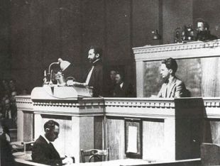 Haile Selassie, ante a Liga das Naci&oacute;ns, en 1936