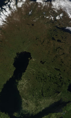 Finlandia dende o aire / Foto: NASA