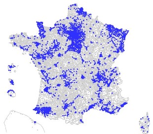 &Aacute;reas de Francia con m&aacute;is dun operador de internet