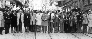 Na foto p&oacute;dense distinguir a Isla Couto, V&iacute;ctor Moro, Paz Andrade, Manuel Soto ou Carlos Barros