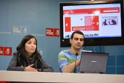 Mar&iacute;a Torres e Ignacio Filgueira na presentaci&oacute;n da nova web das XSG