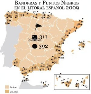 Recibe 55 bandeiras negras e 102 puntos negros polo estado da s&uacute;a costa