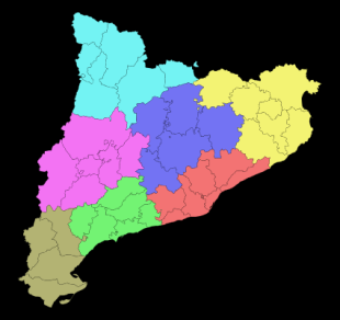 Unha das divisións territoriais propostas para Cataluña