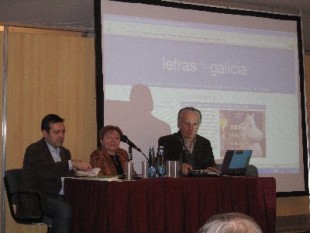 Lu&iacute;s Bar&aacute;, Mar&iacute;a Rosa Lojo e Rodolfo Alonso