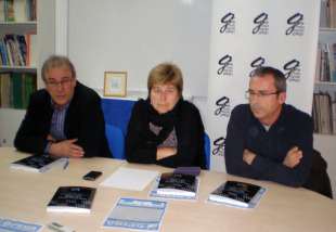 Xosé Lastra, Mariló Candado e Xosé Manuel Malheiro, da Nova Escola