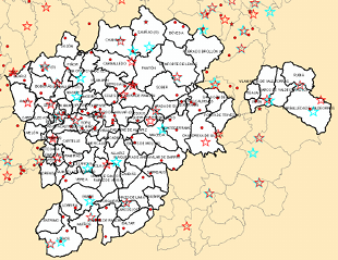 Concellos inclu&iacute;dos na &aacute;rea de Meda
