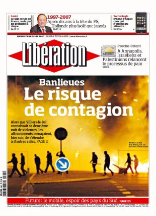 A prensa francesa abre as s&uacute;as edici&oacute;ns coa nova dos disturbios