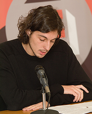 Marcos Abalde no II Simposio Internacional "Letras na Raia", 2006 (fonte: aelg.org)