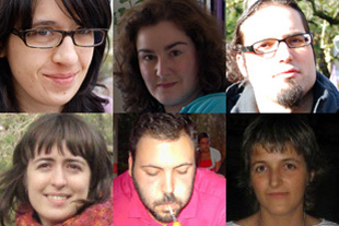 Seis dos novos tradutores galegos: Laura S&aacute;ez, Eva Almaz&aacute;n, Daniel Saavedra, Lara Dom&iacute;nguez, Jairo Dorado e Patricia Buj&aacute;n