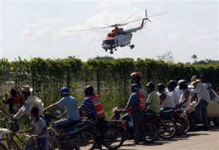 Unha das aeronaves usadas para recoller &aacute;s liberadas