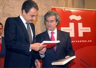 O ministro de Cultura, César Antonio Molina con Zapatero