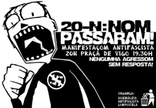 Cartaz da manifestaci&oacute;n da terza feira en Compostela
