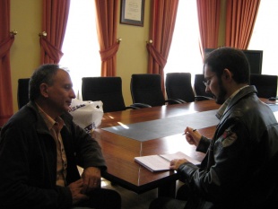 Un momento da entrevista