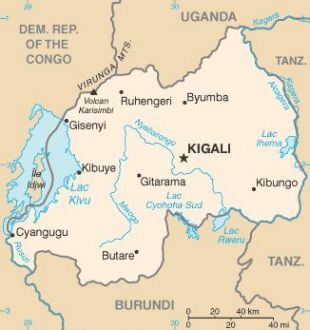Mapa da República de Ruanda