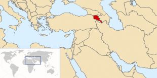 A situaci&oacute;n de Armenia no mapa