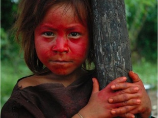 Nena Ash&eacute;ninka, do r&iacute;o Iurua, Per&uacute; / Foto: David Hill. Survival