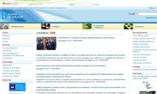 A páxina da 'Junta da Galiza' (clica na imaxe para ampliala)