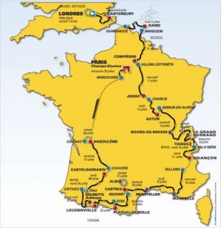 Mapa das probas do Tour 2007