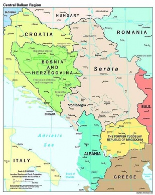 Mapa dos Balcáns