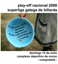 Cartaz dos play-off polo t&iacute;tulo da Liga Nacional de Billarda