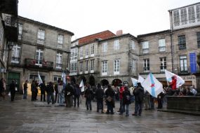 A praza do Toural, no momento da concentraci&oacute;n de Causa Galiza