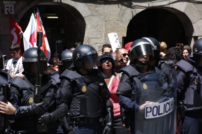 A presenza policial foi moi importante durante toda a marcha