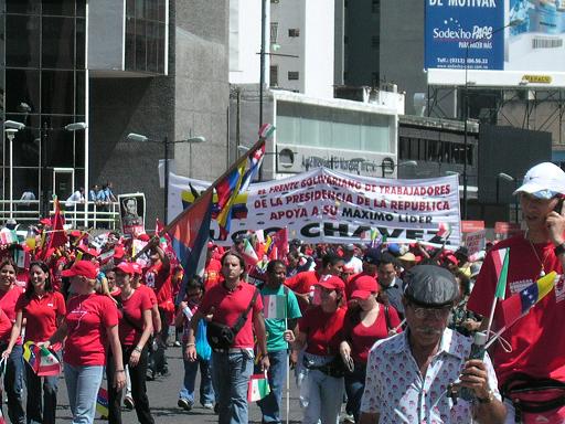 Marcha en apoio a Chávez en Chacao. Foto © Xurxo Martínez Crespo