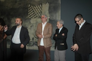 Díaz Pardo, na inauguración da exposición de Quintana Martelo, en setembro