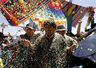 Evo Morales, recibido en Caracollo