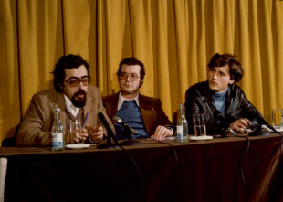 Con Xosé Antón Gaciño e Manolo Rivas en 1980 na presentación dun libro