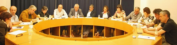 Reunión o pasado venres da Interparlamentar do BNG na Sede Nacional da formación, en Compostela