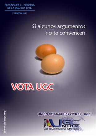Cartel da UGC para as vindeiras eleccións ao Consello da Garda Civil