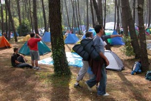 A zona de acampada, en Morouzos
