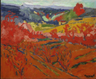 Vlaminck. "Paisaxe do val do Sena" ou "Paisaxe de outono", 1905