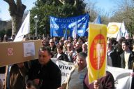 Imaxe da mobilización de Galiza Non se Vende en febreiro de 2009