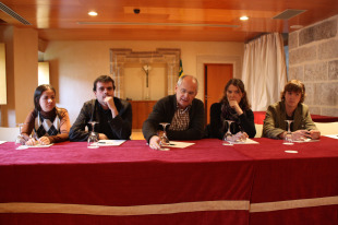De esquerda a dereita, Patricia Casas, Alberto Ramos, Tucho Calvo, Iria López Teixeiro e Pablo García Martínez