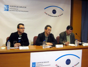 Callón, Louzao e Costa, durante a conferencia de prensa