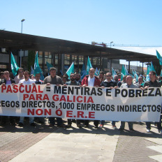 Os traballadores de Pascual volverán manifestarse o vindeiro mércores en Compostela